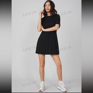 SHEIN basics black tshirt dress. NWT